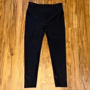 Noli women’s leggings large tights Black liquid faux leather wet control shaping